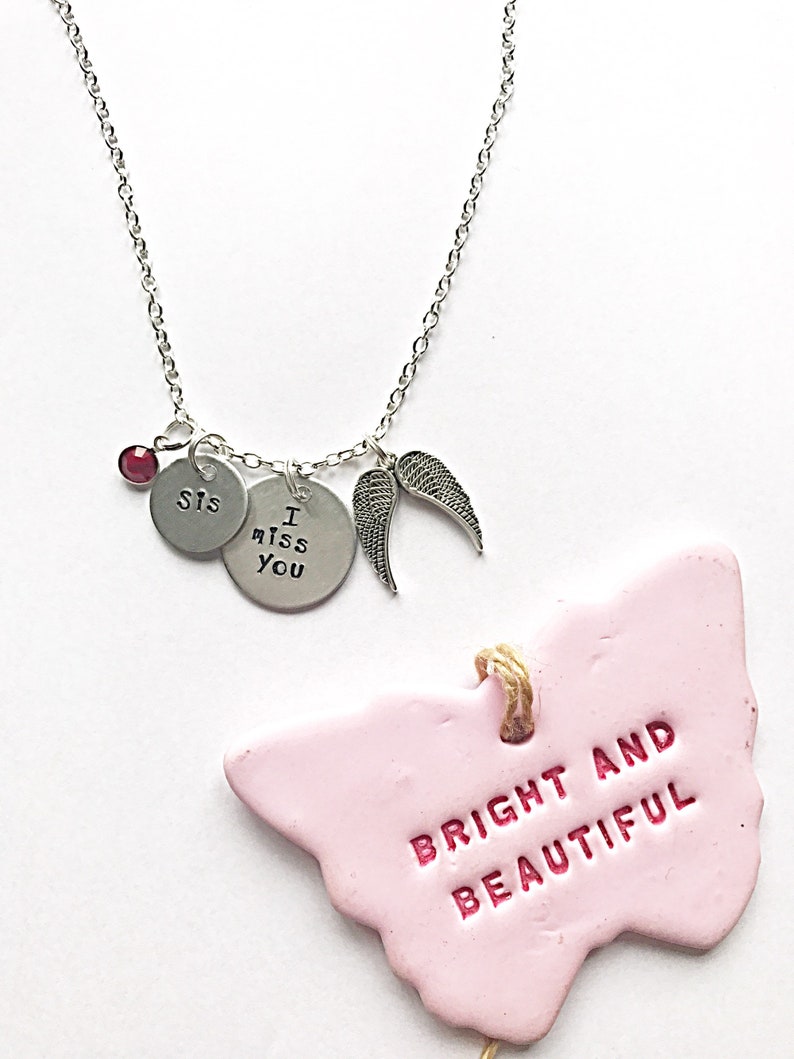 Sister Memorial Necklace For Women Hand Stamped Necklace Memorial Sister Remembrance Gift For Sister Loss Gifts For Loss Of Loved Ones