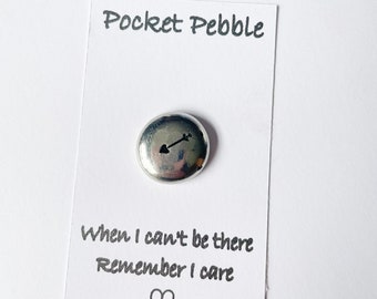 Pewter Pebble,Pocket Pebble, Personalised Gift, Long Distance Gift, Keepsake For Men Travel Gift, Pocket Coin Custom Tokens Of Love Token
