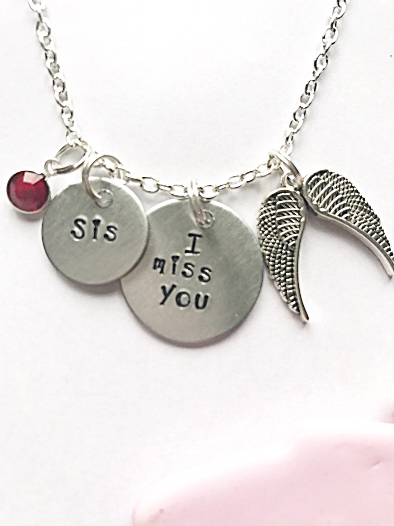Sister Memorial Necklace For Women Hand Stamped Necklace Memorial Sister Remembrance Gift For Sister Loss Gifts For Loss Of Loved Ones