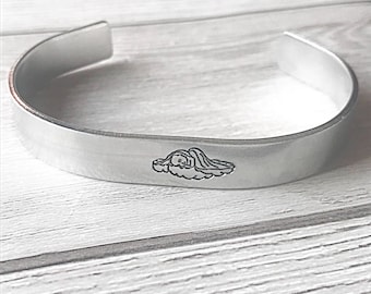 Hand Stamped Angel Baby Miscarriage Memorial Cuff Bracelet