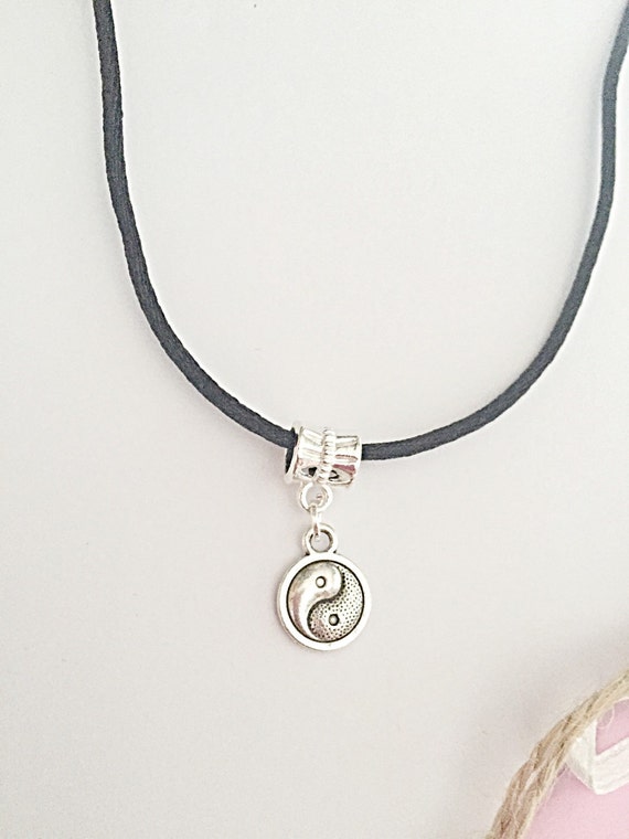 Yin Yang Pendant Necklace: Unisex Black Cord Jewelry Gift
