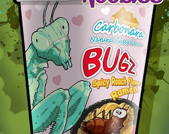 Gottesanbeterin-Nudelsuppe. Kunstdruck in Verschiedenen Größen. Montiert oder demontiert