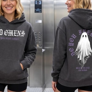 Felpa con cappuccio Bad Omens Ghost: abbigliamento vintage per concerti musicali.