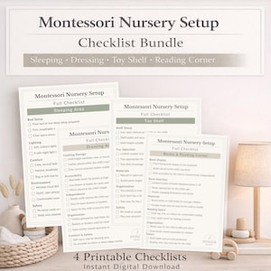 モンテッソーリ式保育園チェックリストセット、ベビー部屋プランナー（デジタルダウンロード）