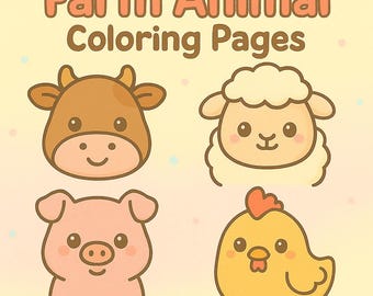 25 páginas para colorear de animales de granja para niños pequeños (descarga en PDF)