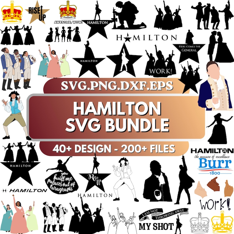 Hamilton SVG Bundle, Movie Svg, Layered Vector Files for Cricut, Png ...