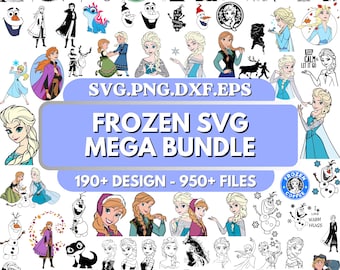 Frozen SVG Bundle, Elsa Svg, Princess Svg, Olaf Svg, Svg For Cricut, Frozen Clipart, Svg, Pdf, Png, Dxf, Eps