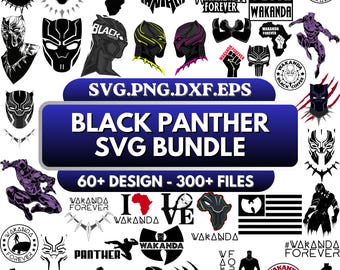 Panther SVG Bundle, Superhero Svg, Black Png, Layered Vector Files for Cricut, Digital Design, Png, Dxf, Eps, Pdf, Svg