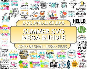 Summer SVG Mega Bundle, Beach Svg, Summer Vibes Png, Tropical Beach Shirt, Trendy Strip png, Retro summer png, Summer Quotes Svg,Dxf,Eps,Png