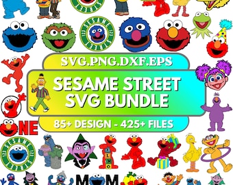 Cartoon Svg, Street Monsters Layered SVG, Elmo SVG Bundle, Street Monsters Faces, Svg Clipart Elmo and Friend, Cricut Files, PNG,