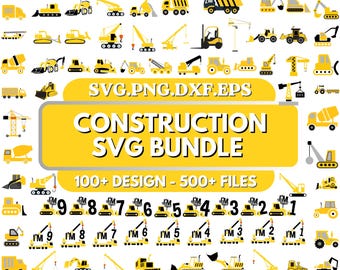 Construction SVG Bundle, Construction Clipart, Construction Png, Dumb Truck svg for cricut, vehicle, excavator digger svg, tonka png, dxf