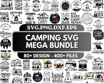 Camping SVG Bundle, Campfire, Tent Designs,Camp Life Svg, Camp SVG, Camping cut files, Camp Sayings, Svg Files For Cricut, Hiking Png, Svg