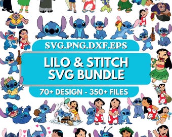 Movie Svg Mega Bundle, Stitch SVG, Lilo Svg, Layered Svg Bundle, Cute Stitch Clipart for Cricut and Silhouette, Digital Design, Png, Eps,Dxf