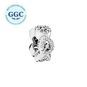 Entretoise glamour en cascade, argent sterling avec oxyde de zirconium transparent, perle scintillante pour bracelet