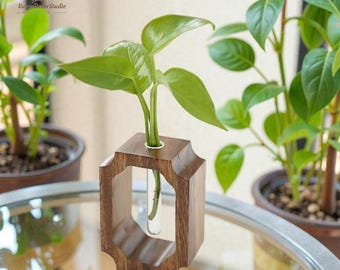 Wooden Test Tube Vase, Modern Nordic Decor, Modern Arch & Floret Wood Design