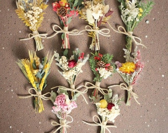 Mini Dried Flowers Bouquet, Dried Flower Arrangements with Vase, custom dried flower Bouquet, DIY Flowers, Wedding Decor, Gift for Her