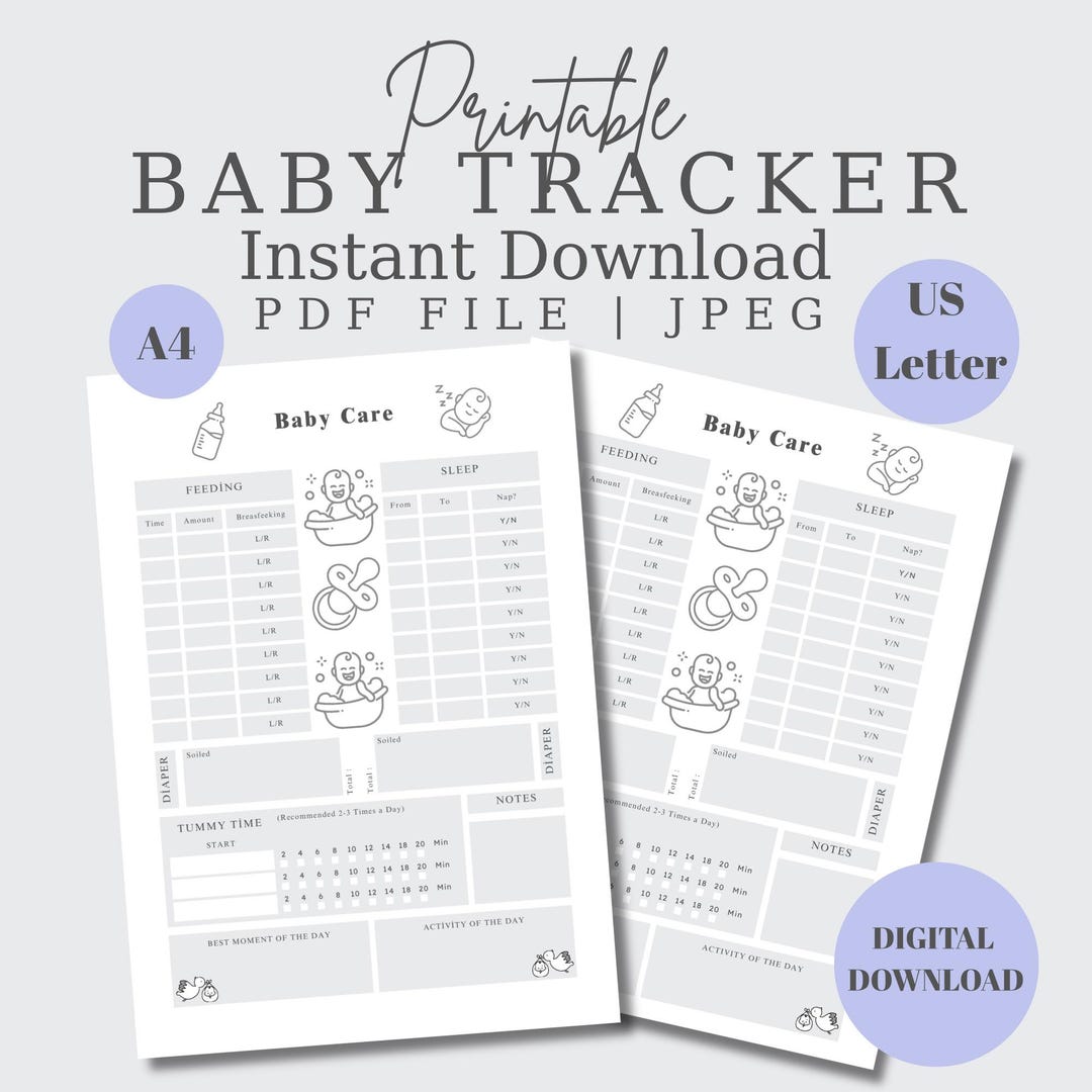 Elegant Baby Care Printable | Newborn Care Sheet | Postpartum Checklist ...