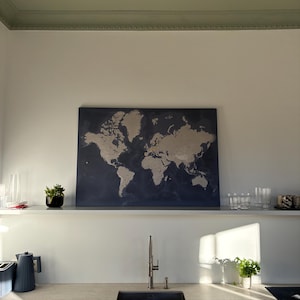 Modern Minimalist World Map Print | Large (A0) Digital Instant Download | Travel Decor image 8