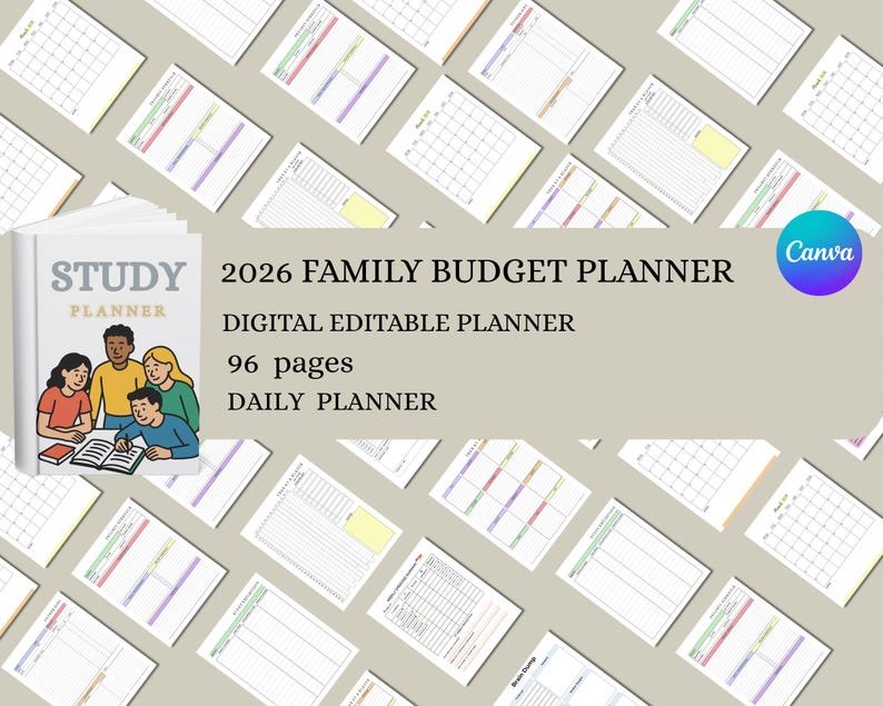Editable 2026 Study Planner | Homework, Exam Schedule Organizer ...