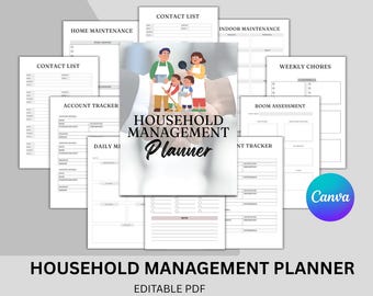 Planificador de gestión del hogar: organizador familiar, presupuesto y limpieza (PDF)
