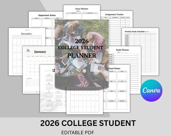 2026 Student Planner: Weekly and Monthly Planning (Printable PDF)