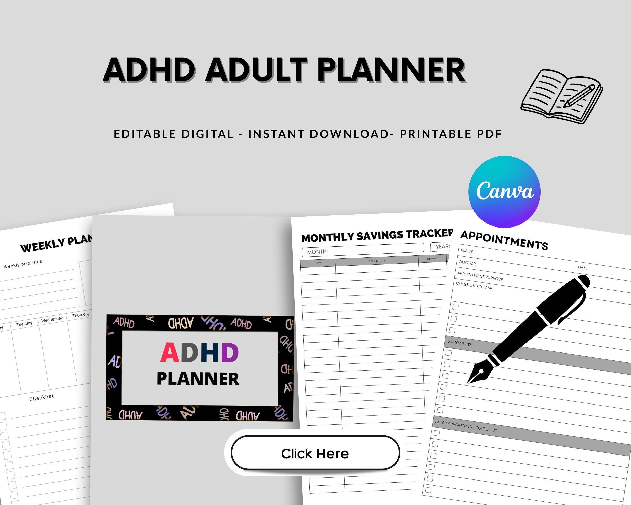 ADHD Planner for Adults: Task, Routine & Goal Tracker - Etsy