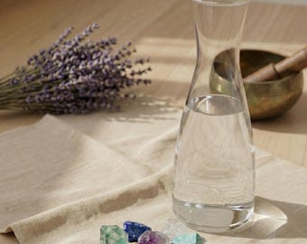 Water stones set for making gemstone water – 7 raw stones for energized water – amethyst, quartz, jasper, and more