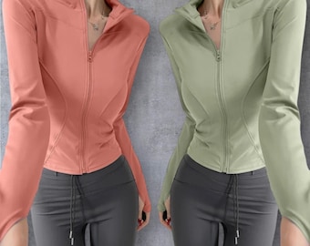 Women's Slim Fit Yoga Jacket, Quick Dry Performance Activewear Top
