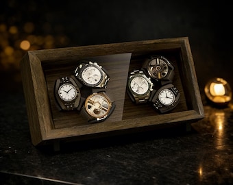 Luksusowy drewniany nakręcacz zegarków, 1-8 gniazd, niebieska dioda LED, obudowa z cichym silnikiem