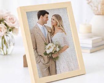 Spersonalizowana układanka ze zdjęciem, spersonalizowany prezent na pamiątkę z drewna