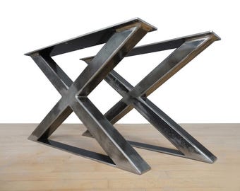 X-Shape Stahl Tischbeine - Industrial Modern Bench Ottoman Bases (2er-Set)