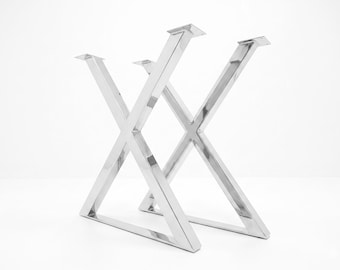 X-Frame roestvrijstalen tafelpoten, modern industrieel bureauonderstel (set van 2)