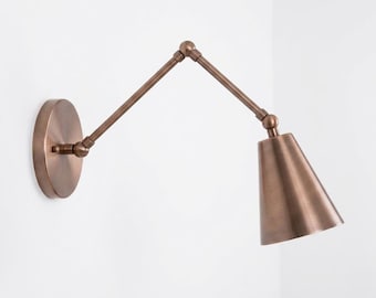 Knikbare wandlamp massief messing – moderne hanglamp uit het midden van de eeuw