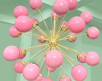 Stilnovo Spoetnik-kroonluchter – 28-lichts messing moderne hanglamp uit het midden van de eeuw