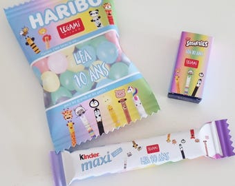Personalized confectionery | Personalized candy | Children's birthday decorations | Children's party stationery | LEGAMI theme or other of your choice