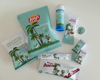 Personalized confectionery | Personalized candy | Children's birthday decorations | Children's party stationery | Dinosaur theme or other themes of your choice