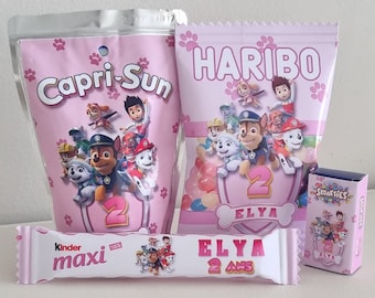 Stationery | Personalized Birthday | Children's Birthday Decorations | Party | Themed Candy | PAW Patrol Theme or other of your choice