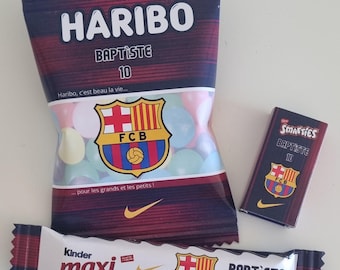 Personalized sweets | Birthday | Birthday decorations | Party stationery | FC Barcelona football theme or other choice | Candy Bar
