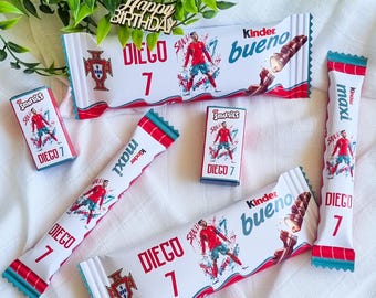 Personalized Ronaldo-themed candy bar for a boy's birthday | Football party decorations | Personalized candy bags | Children's party favors