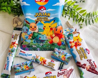 Personalized candy bag | Birthday decoration | Personalized boy's birthday candy bar | Party favor | POKEMON theme