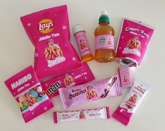 Personalized Confectionery | Personalized Sweets | Children's Birthday Decorations | Children's Party Stationery | Barbie Theme or Other (Your Choice)