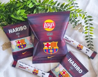 Personalized football birthday candy bag | Table decoration | Personalized party favor | Candy bar | FC Barcelona theme