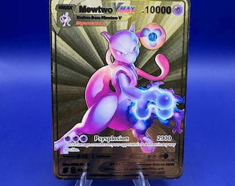 Mewtwo & Mew GX Rainbow Gold Metal Pokemon Card - Etsy 日本
