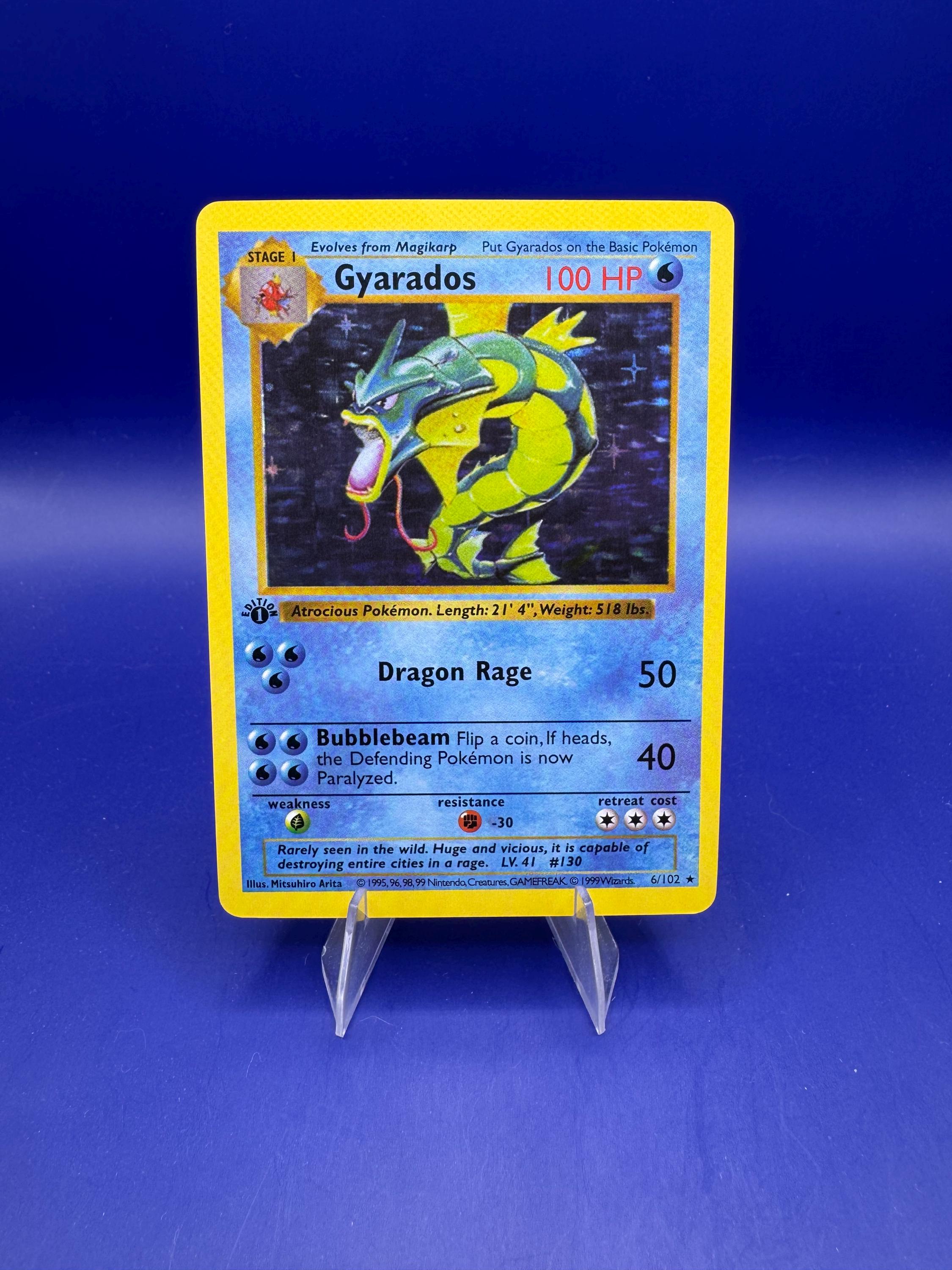 ギャラドス Gyarados 英語版　シャドーレス SHADOWLESS Pokémon SHADOWLESS Gyarados 6/102 Base Set Holo Rare 100 HP Stage