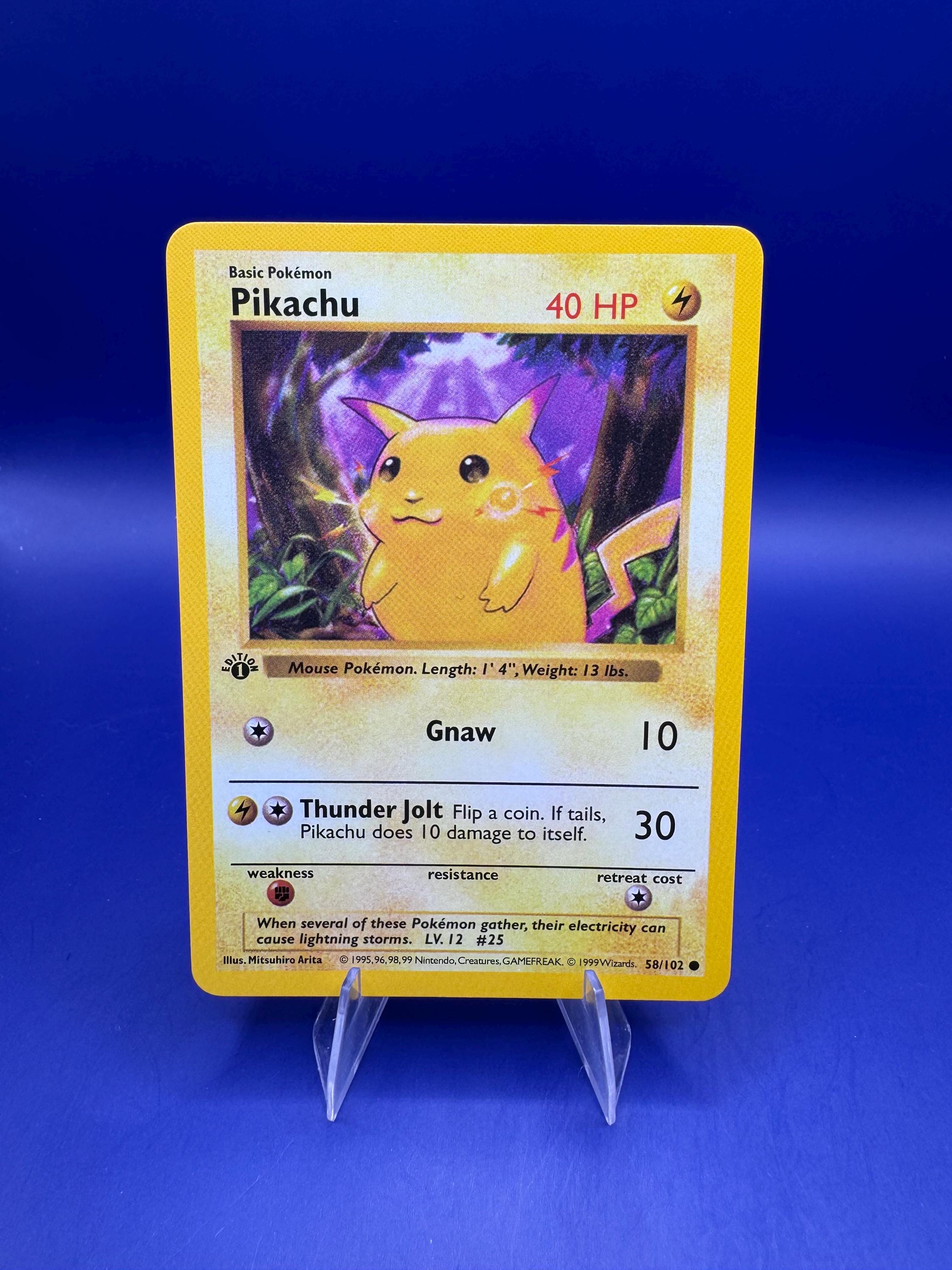 pokemon card pikachu yellow cheeks Pikachu Pokemon Base Set Yellow Cheeks Shadowless #58 PSA 9 main image 0