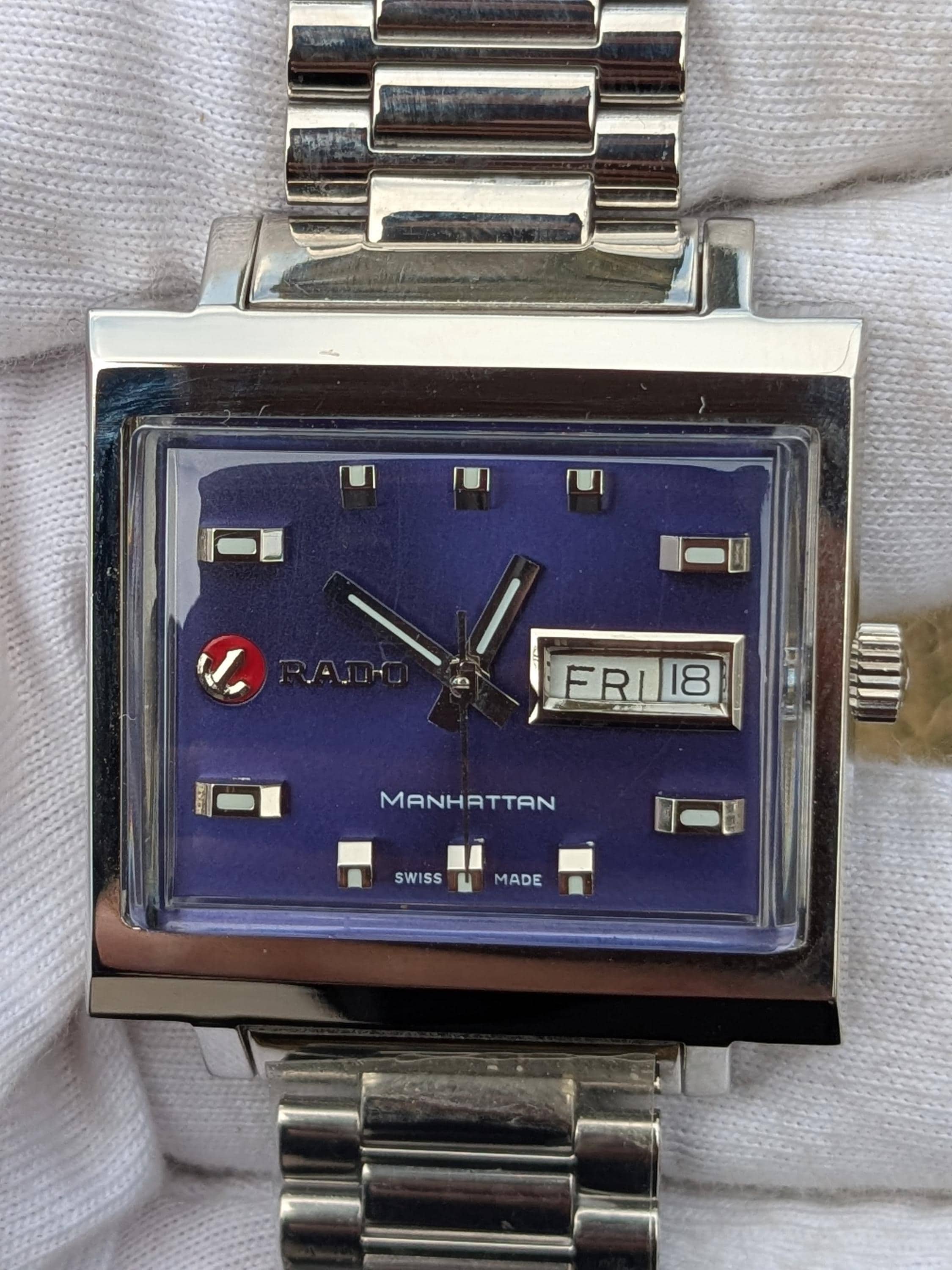 Vintage Rado Manhattan Automatic Day-date Men's Watch – Royal Blue