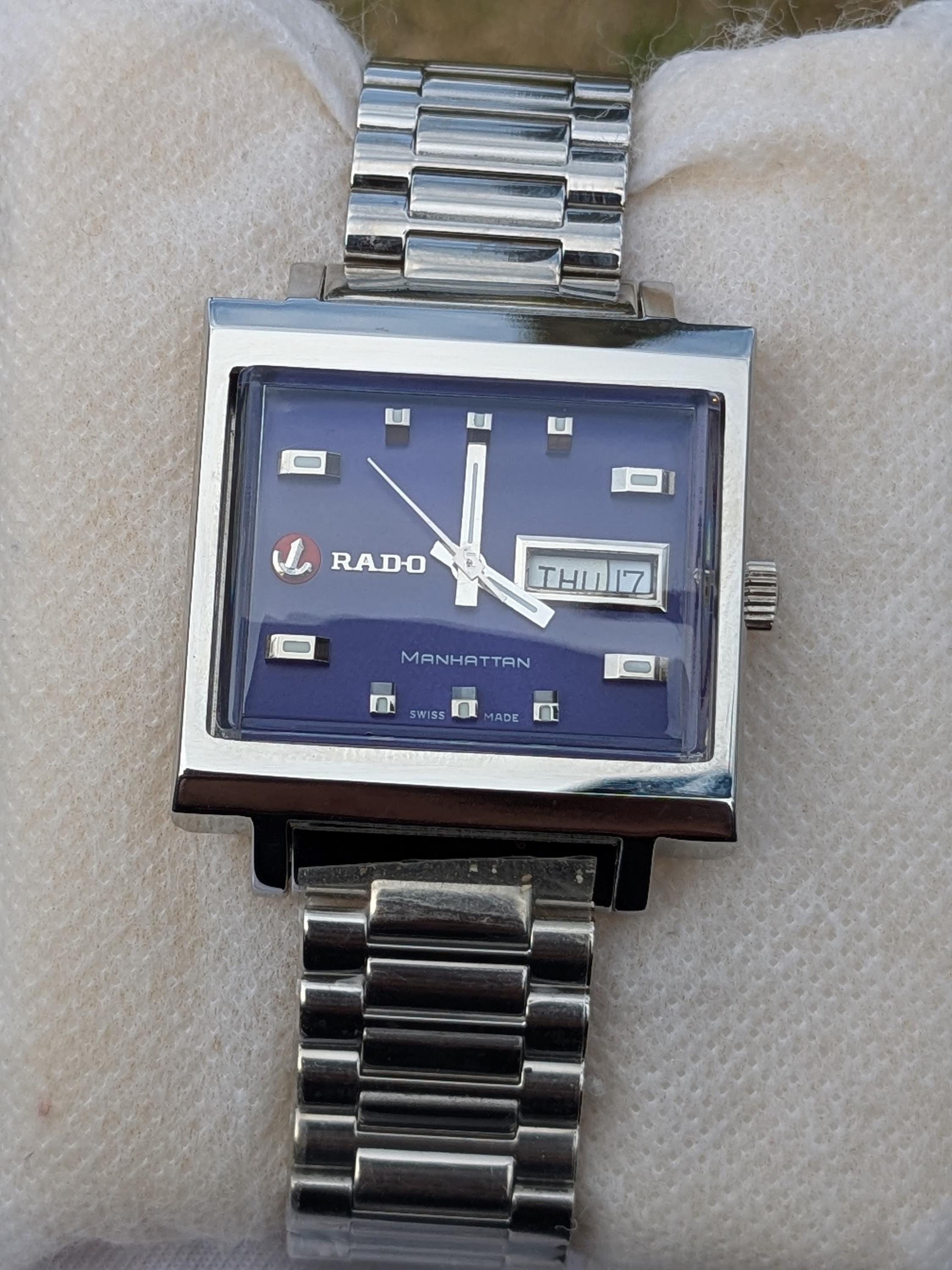 Vintage Rado Manhattan Automatic Day-date Men's Watch – Royal Blue