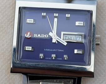Vintage Rado Manhattan Automatic Day-date Men's Watch – Royal Blue