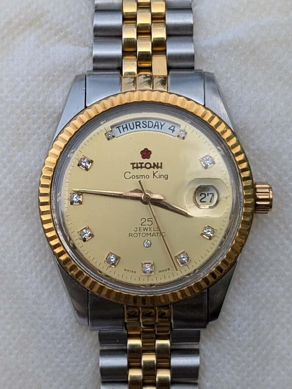 Titoni President Cosmoking 25jewels Rotomatic Champagne Dial Men's