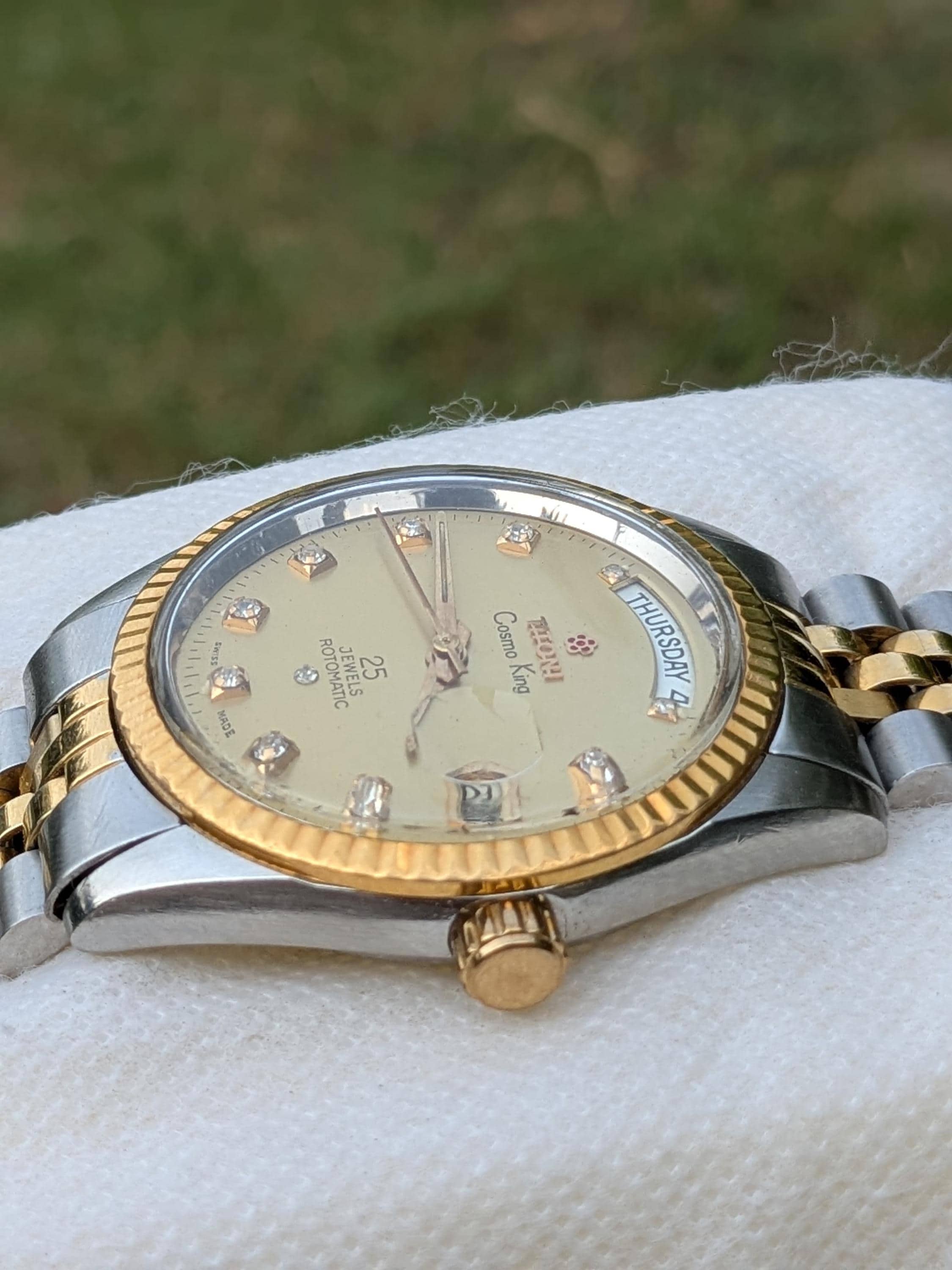Genuine Titoni President Cosmoking 25jewels Rotomatic Champagne